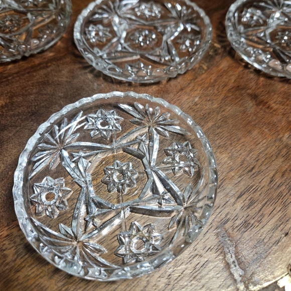 💚 Vintage glass coasters set of 5 Starburt - Picture 3 of 12